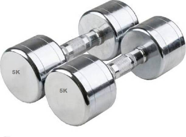 Kiraro Premium Quality Steel Dumbbell (5KG *2) Fixed Weight Dumbbell