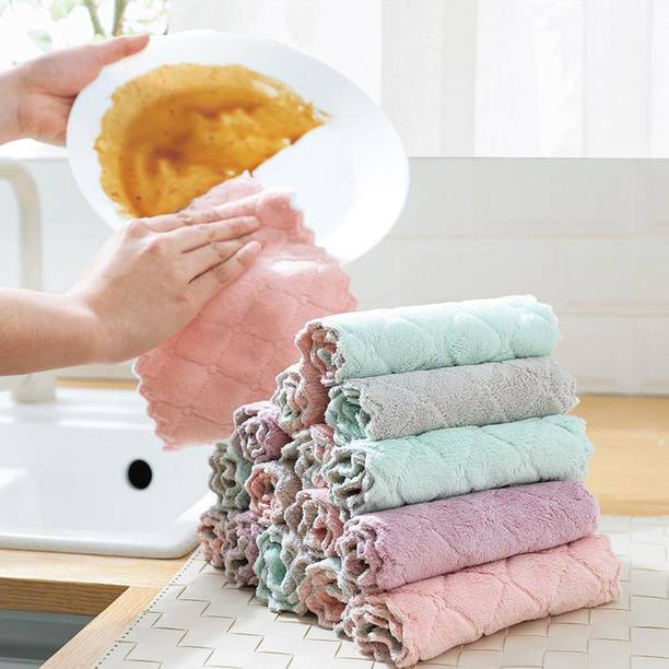 UNCOMMON Microfiber Cleaning Napkins, Wash Cloth for Kitchen, Car, Window, 10 Pcs Multicolor Cloth Napkins