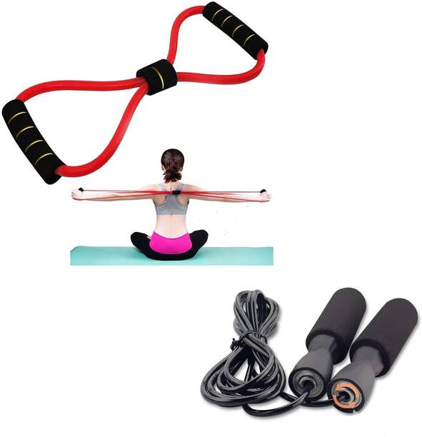 LIVOX Resistance Tube With Skipping Rop (Best in Fitness, Exercise) रेजिस्टेंस ट्यूब