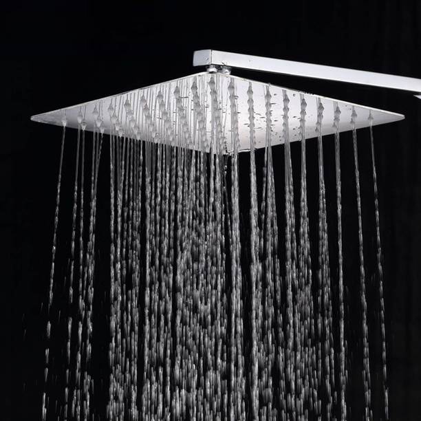 AMJ 6X6 (6") Premium quality Stainless Steel UltraSlim Square Rain Shower Head with 12 inch square arm Shower Head