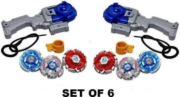 AKANSHA 4D Metal Beyblade Set| Beyblade set of 6| Spinning tops| Beyblade launcher handle 6 in 1