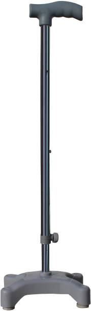 MONOLIZE 4 Leg Quadripod Chroome Height Adjustable Old People Walking Stick