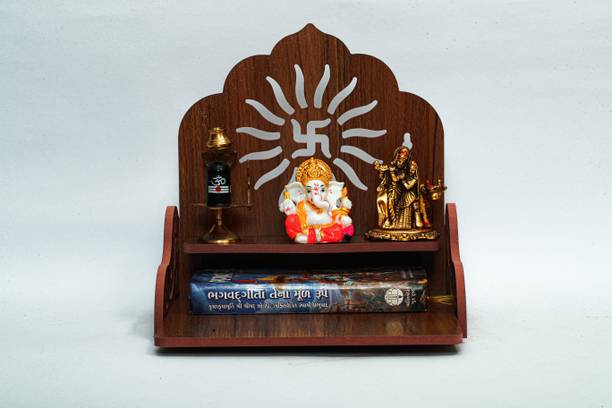 MISHRIMART Wooden Singhasan Temple for God Engineered Wood Home Temple
