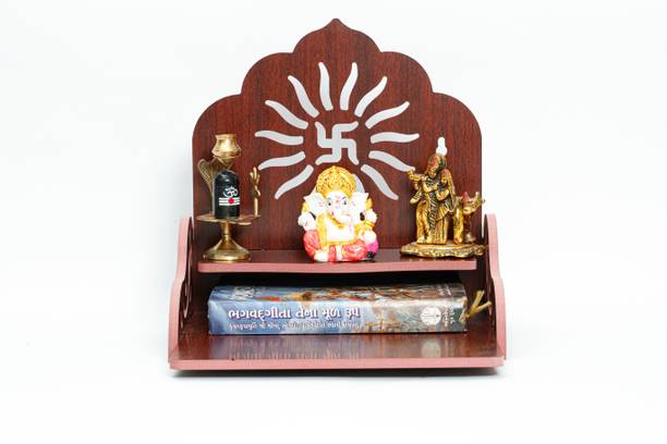 MISHRIMART Wooden Singhasan Temple for God Engineered Wood Home Temple