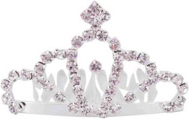 Gogi Enterprises Glittering Stone Studded PrincessTiara Small Comb Hair Clip