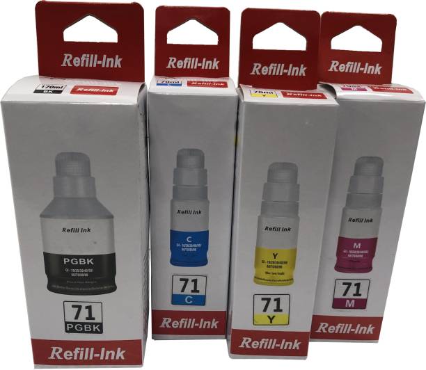 JET TONER GI-71 / 71 Refill Ink Replacement for Canon Pixma G1020, G2020, G2021, G2060, Printers. (BK/C/M/Y) Black Ink Bottle