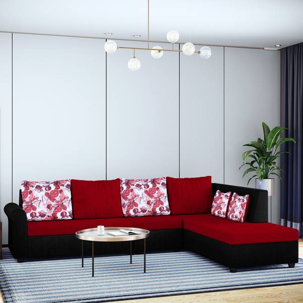 WOODSTYLE Fabric 6 Seater  Sofa