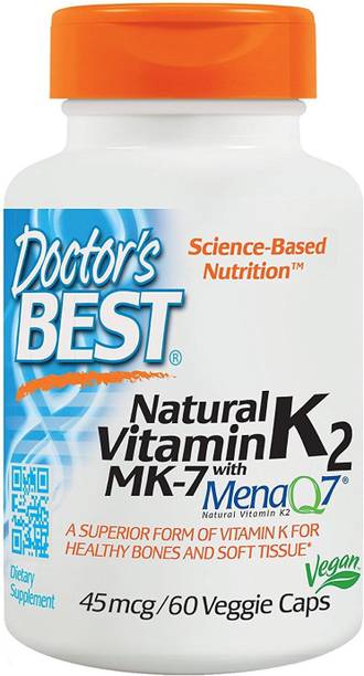 Doctor's Best Natural Vitamin K2 MenaQ7 Vegetable Capsules, 60-Count