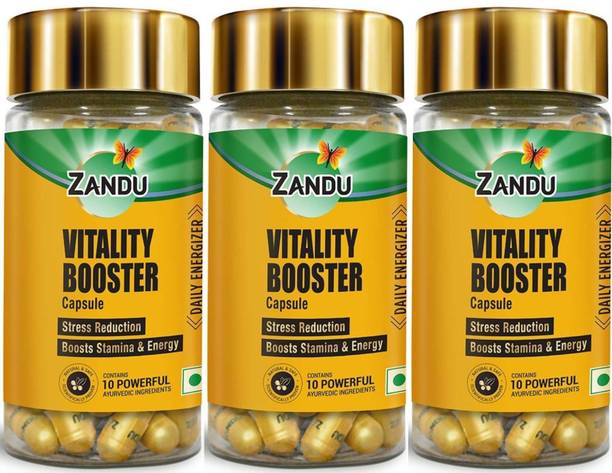 ZANDU Vitality Booster for Daily Energizer 60 Caps (Pack of 3)