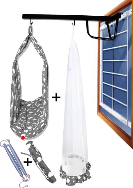 VParents Sunny baby Swing cradle with Mosquito net spring and metal Window cradle Hanger