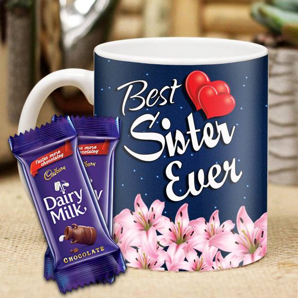Midiron Gift for sister, Birthday gift for sister, Chocolate gift for sister, Coffee Mug for sister, Ceramic Gift Box