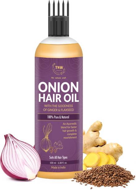 TNW - The Natural Wash ONION HAIR OIL with the goodness of ginger & flaxseed 100% pure & natural Hair Oil