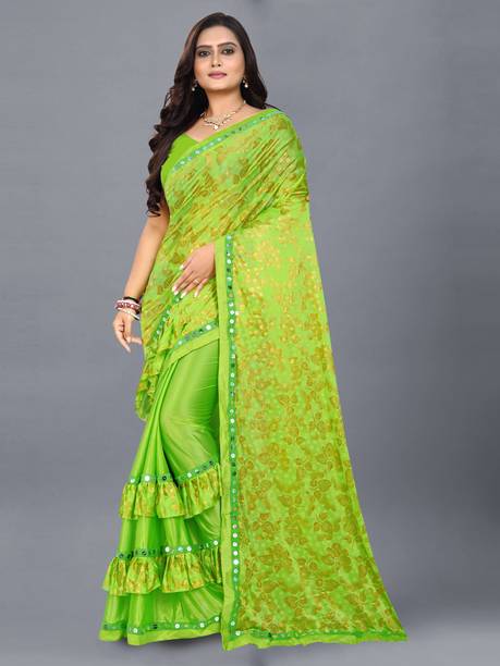Parrot Green Saree - Buy Parrot Green Saree online at Best Prices in ...