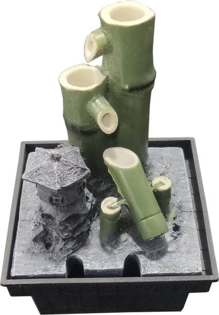 GTC Water Fountain Bamboo Nature Show Piece for Home Decorative for Drawing Room Living Room Waterfall Decorative Item with Mini Water Pump (ITN-9071) Decorative Showpiece - 21 cm