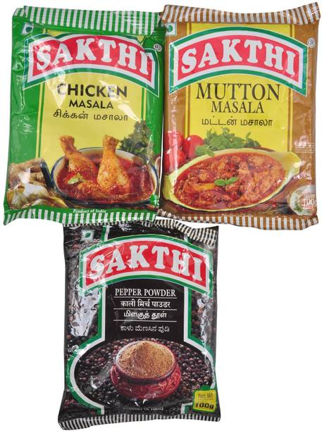 Sakthi Spices Combo of Chicken + Mutton + Black Pepper Masala Powder