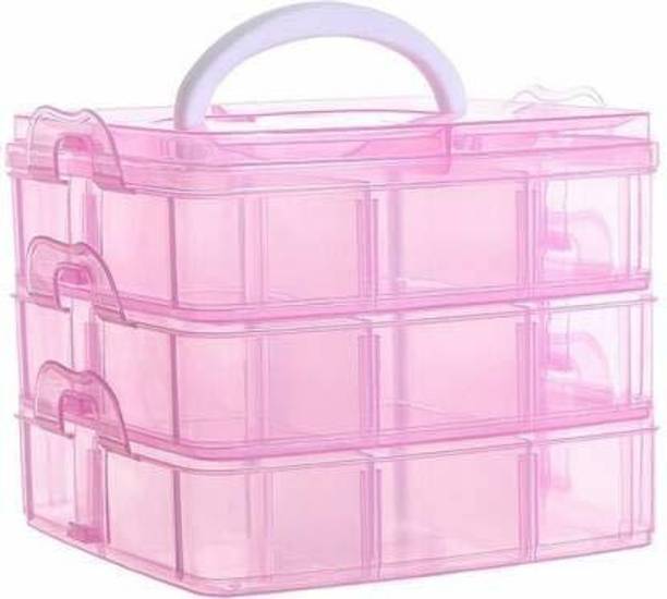 CUERARPO 18 Grid Plastic Earrings and Chains and Craft Material for Women Box Storage Jewellery Box Vanity Box