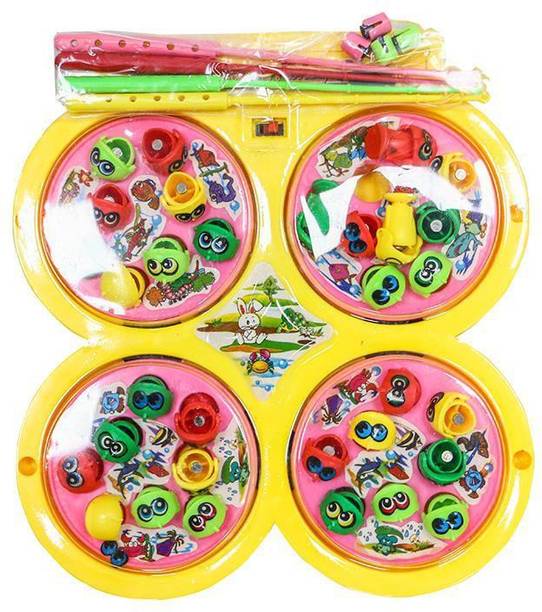 ShoptoAll Fish Catching Game with Sound; Include 32 Pieces Fishes and 4 Fishing Rods