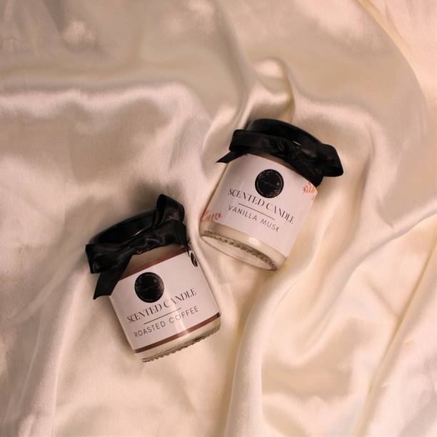 wrapped up love Roasted Coffee and Vanilla Musk mini Scented candles Candle