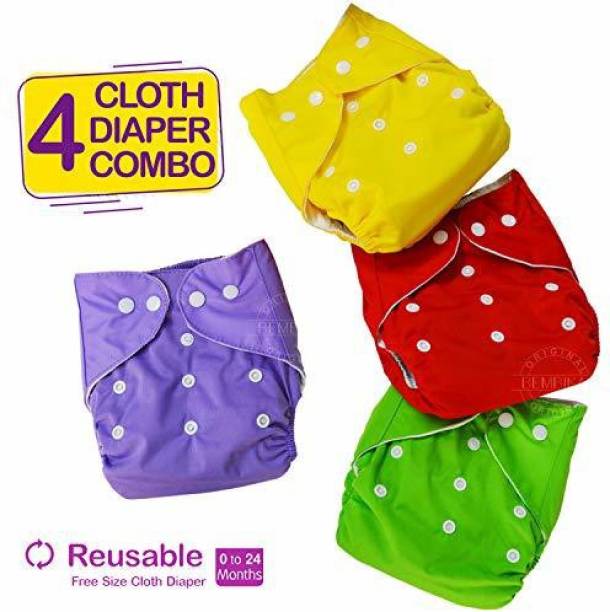 IRSHYAN KIDZGHAR Waterproof Reusable Washable Cloth Diaper Nappies Without Inserts - L - XL (4Pieces)