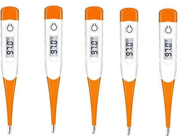 MCP Flexible Tip Orange Waterproof Digital Thermometer Pack of -5 Flexible tip Waterproof Dual Scale Fahrenheit & Celsius Thermometer