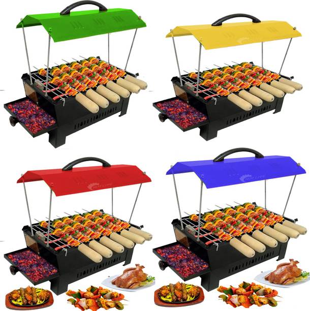 HOT LIFE Portable Outdoor Barbeque Grill Toaster Electric & Charcoal BBQ-52140 Grill Oven Black Carbon Steel, multi colour Hut Shape Electric Grill Electric Tandoor Electric Tandoor