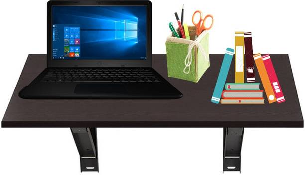 UniAart Wall Mounted Folding Study Table (Brown, 16 x 24 Inch) Engineered Wood Study Table