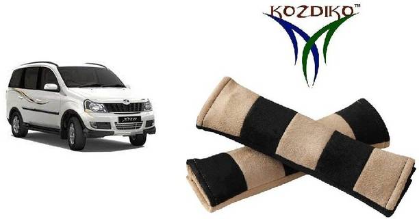 KOZDIKO Seat Belt Cushion Pillow Beige Black 2 pcs For Mahindra Xylo Seat Belt Buckle