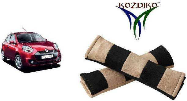 KOZDIKO Seat Belt Cushion Pillow Beige Black 2 pcs For Renault Pulse Seat Belt Buckle