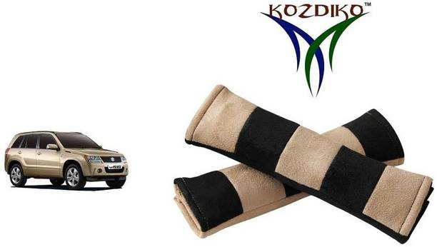 KOZDIKO Seat Belt Cushion Pillow Beige Black 2 pcs For Maruti Grand Vitara Seat Belt Buckle