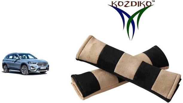 KOZDIKO Seat Belt Cushion Pillow Beige Black 2 pcs For BMW X1 Seat Belt Buckle