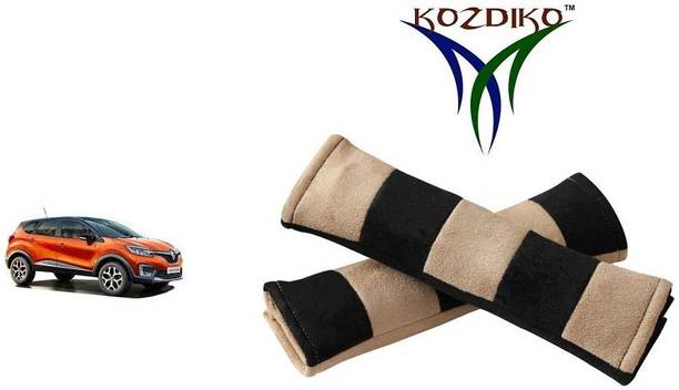 KOZDIKO Seat Belt Cushion Pillow Beige Black 2 pcs For Renault Captur Seat Belt Buckle