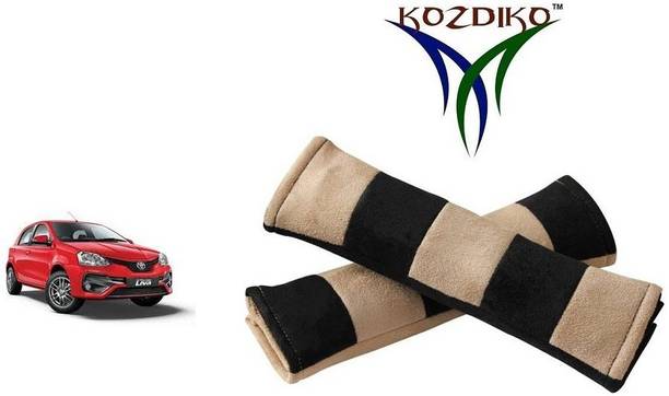 KOZDIKO Seat Belt Cushion Pillow Beige Black 2 pcs For Toyota Etioa Liva Seat Belt Buckle