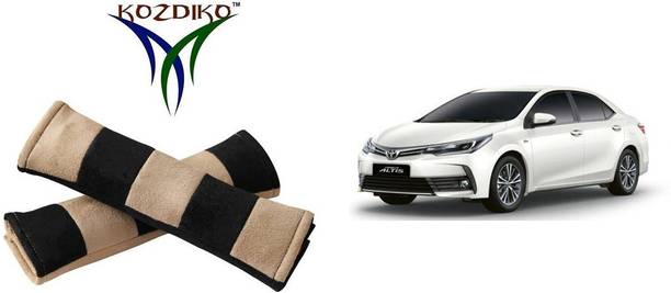 KOZDIKO Seat Belt Cushion Pillow Beige Black 2 pcs For Toyota Corolla Altis Seat Belt Buckle