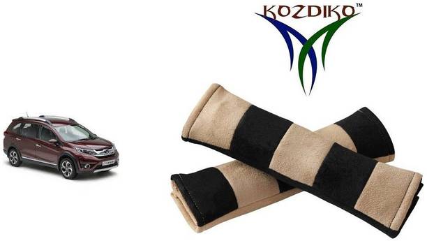 KOZDIKO Seat Belt Cushion Pillow Beige Black 2 pcs For Honda BRV Seat Belt Buckle