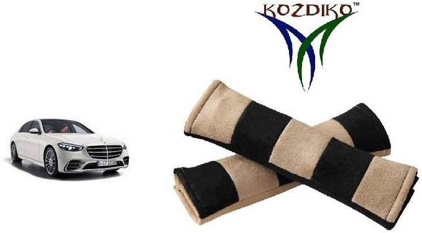KOZDIKO Seat Belt Cushion Pillow Beige Black 2 pcs For Mercedes Benz S-Class Seat Belt Buckle