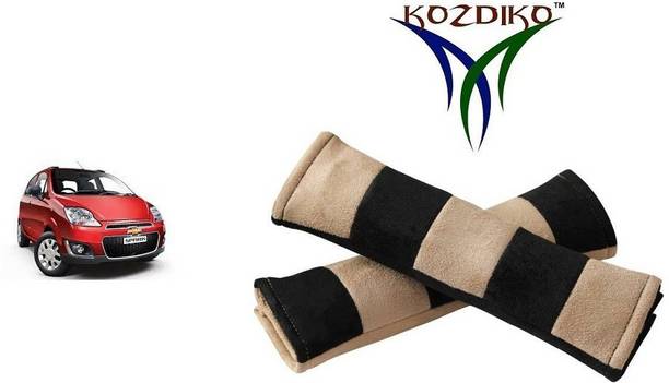 KOZDIKO Seat Belt Cushion Pillow Beige Black 2 pcs For Chevrolet Spark Seat Belt Buckle