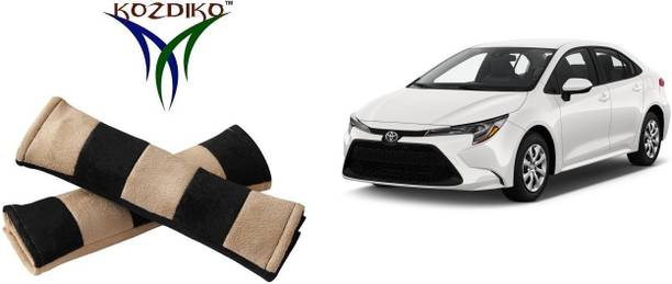 KOZDIKO Seat Belt Cushion Pillow Beige Black 2 pcs For Toyota Corolla Seat Belt Buckle
