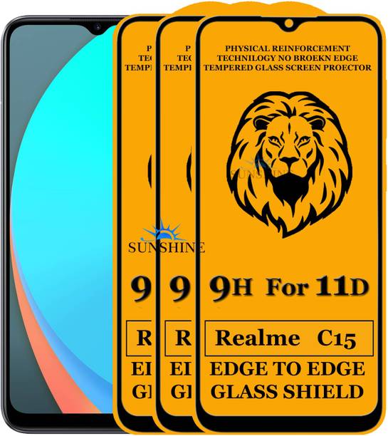 SUNSHINE Edge To Edge Tempered Glass for Realme C15