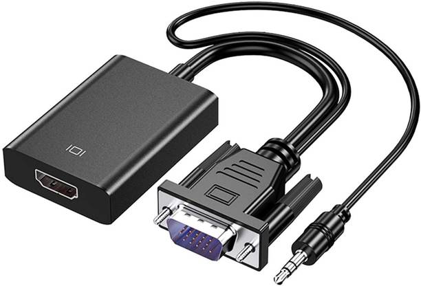 dhruvga  TV-out Cable VGA to HDMI Adapter Converter Cable with Audio Port 1080p HD Video Converter for PC Laptop TV Box Projector (DHV-ADP-0029)