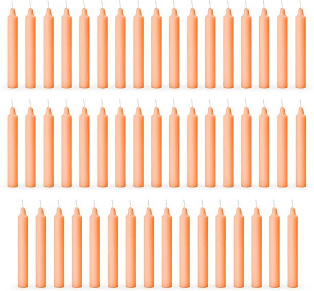 AuraDecor Pillar Candle Set Of 50 (Orange) Candle