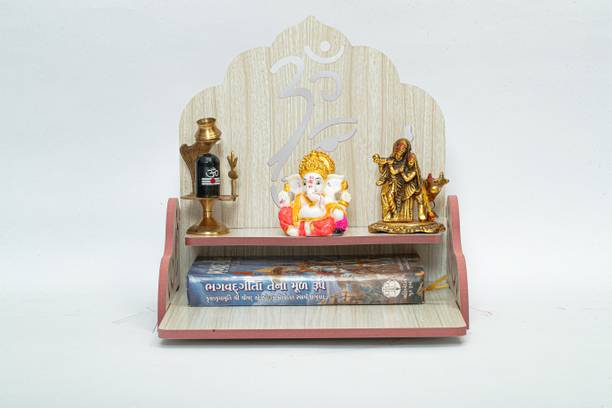Rudrax Art and Craft Wooden Temple Beautiful Plywood Mandir Pooja Room Home Decor. Engineered Wood Home Temple