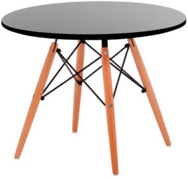 Deal Dhamaal Beechwood Legs 60 cm DSW Circular Ormond Coffee Table (Black) Engineered Wood 2 Seater Dining Table