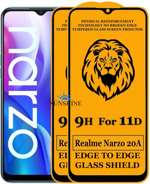 SUNSHINE Tempered Glass Guard for Edge to Edge Tempered Glass For - REALME NARZO 20A