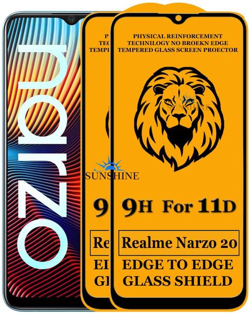 SUNSHINE Tempered Glass Guard for Edge to Edge Tempered Glass For - REALME NARZO 20