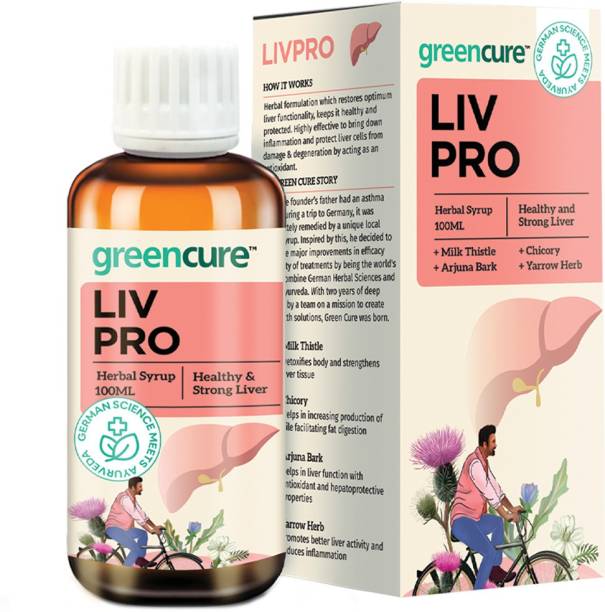 GREEN CURE Livpro Herbal Alcohol Detox for Liver with Milk Thistle and Arjuna Bark, German Science with Indian Ayurveda, AYUSH Ministry Certified -100ml