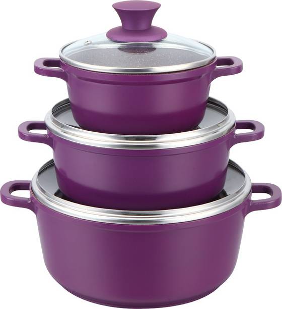 WONDERCHEF Granite Die-Cast Non-Stick Pack of 3 Cook and Serve Casserole Set