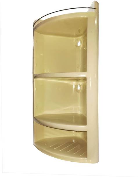 URBAN CHOICE Cornerr Cabinet Wall Shelf (Number of Shelves - 3) - Ivory Overhead Storage Shelf