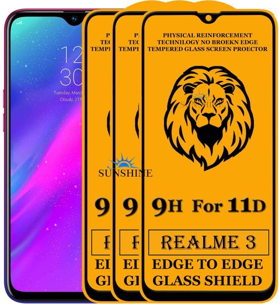 SUNSHINE Tempered Glass Guard for Edge To Edge Tempered Glass for REALME 3