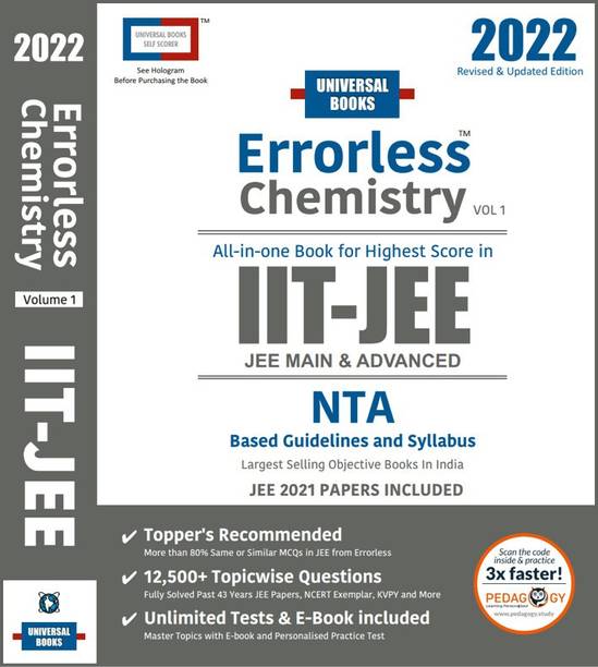 Errorless Chemistry JEE Main & Advanced 2022 - Volume 1 & 2 - NTA - Universal Books - Universal Self Scorer