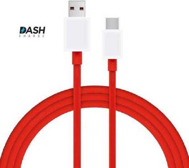 Jics USB Type C Cable 1 m DASH Round Data USB Type-C Fast Quick Charging Sync Cable Cord for Dash Charge OnePlus 6, 5, 3T, 3 1 m USB Type C Cable (Compatible with All Smartphones, Tablets and MP3 player, Red & White)